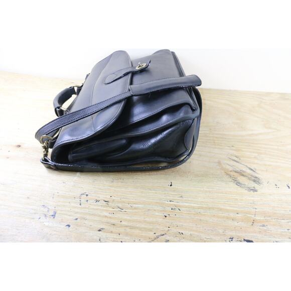 Rafael Bags Mens Black Leather Briefcase Vintage Laptop Messenger Computer USA - Picture 2 of 13
